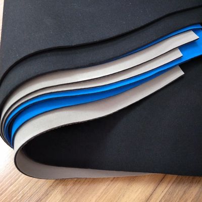 35-45 Shore A 3Mpa CR Hoja de tejido laminado de caucho Neoprene para calcetines, caucho duro, material de sellado, impermeable y ignífugo